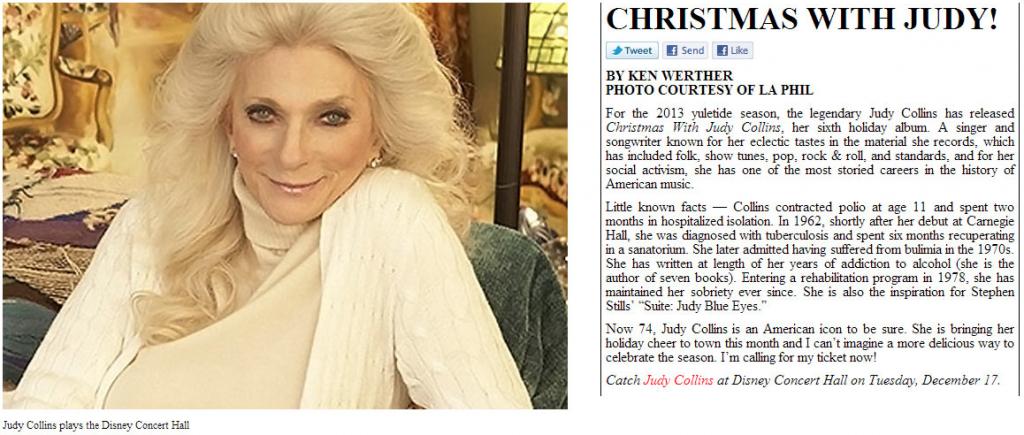 Christmas with Judy Collins (LA Arts Online)