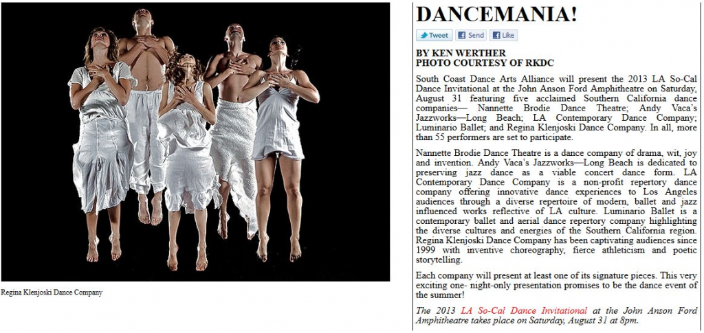 LA So-Cal Dance Invitational (LA Arts Online)